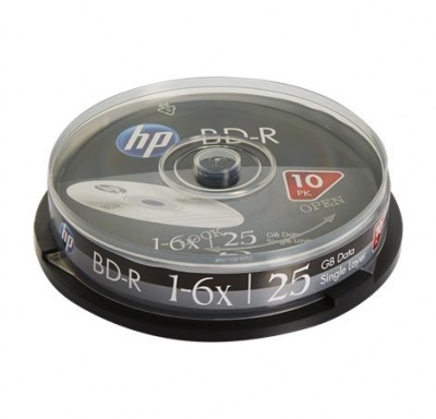 BD-R BluRay lemez, 25GB, 6x, 10 db, hengeren, HP