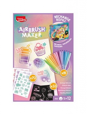 Kreatív festékszóró utántöltő, MAPED CREATIV "Airbrush Maker", pasztel színek
