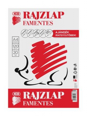 Rajzlap, famentes, A4, 120 g/m2, ICO "Süni"