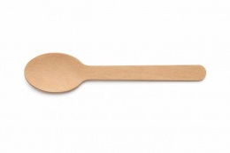 Evőkanál, fa, egyszer használatos, 16 cm, 100 db