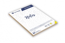 Jegyzettömb, A5, 5x50 lap, négyzetrácsos, VICTORIA OFFICE, sárga